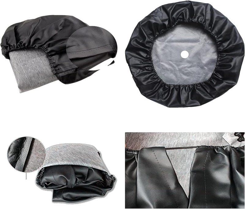 IUSCUST American Flag Camping Spare Tire Cover with Backup Camera Hole Leather Wheel Covers for Wrangler JL (17" for tire's Diameter 31"-32") - Image 4